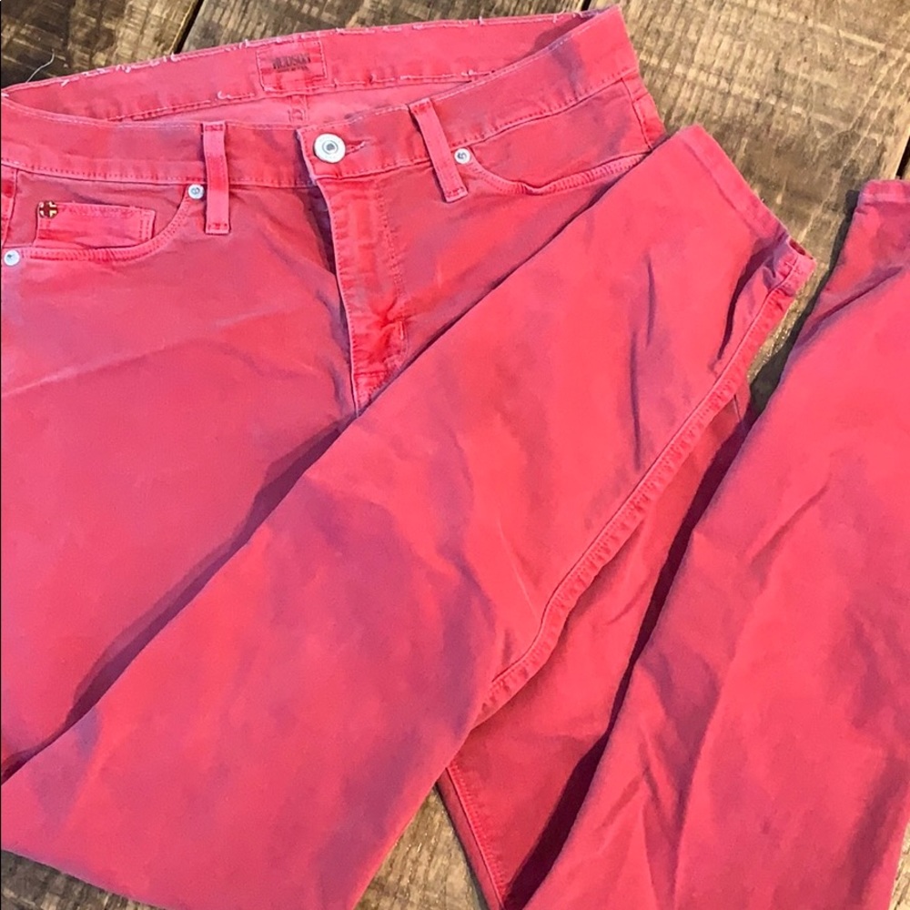 Hudson - Midrise Skinny - Size 30 - distressed red
